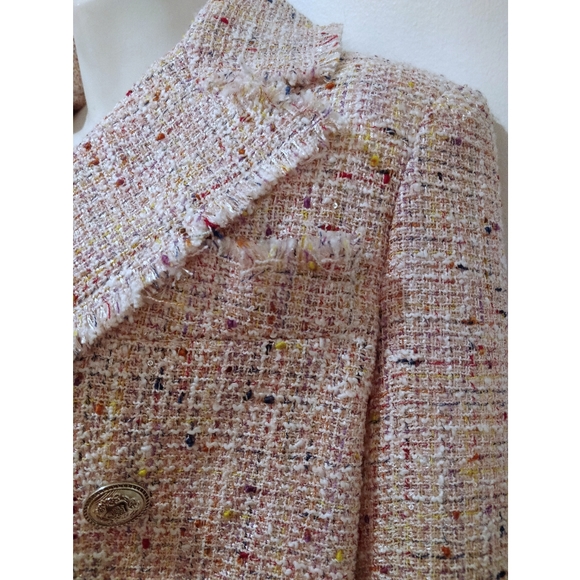 Aqua pink raw hemline jacket. Sz.S - Picture 7 of 14